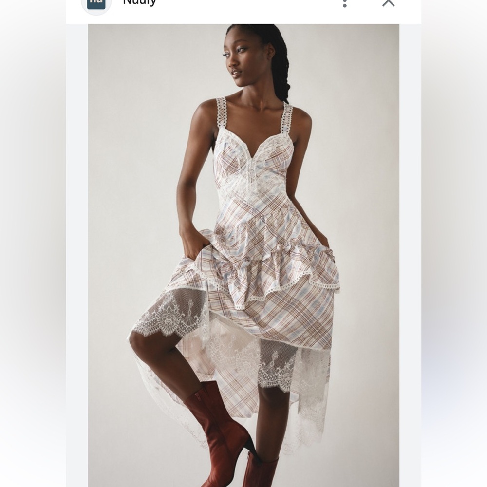 NWT Anthropologie The Bobbi Asymmetrical Ruffled Tiered Midi